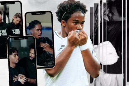 Endrick y su novia cuando se bautizaron en una iglesia evangélica.