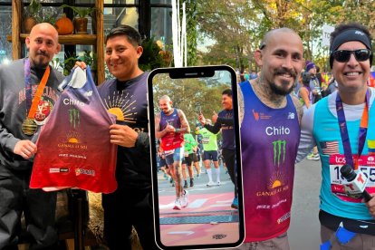 Chito Vera y su versión atletismo en la maratón de Nueva York.