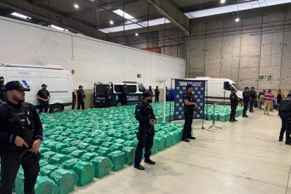 El cargamento llevó desde Guayaquil, escondido en una contenedor de plátano.