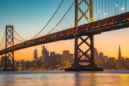 Inauguración del puente sobre la bahía de San Francisco, en Estados Unidos.