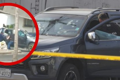 Momento exacto en que secuestran al empresario.