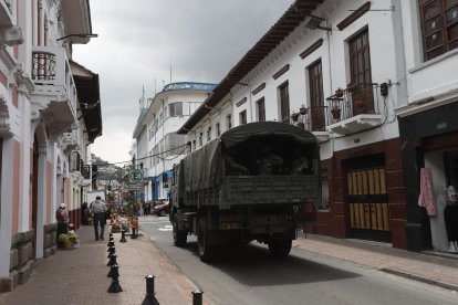 El Centro Histórico de Quito está militarizado esta tarde.