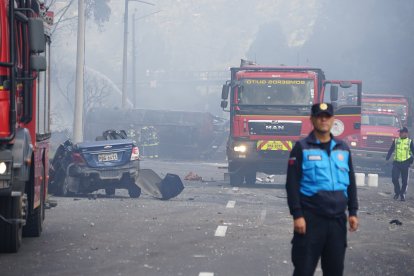 Trágico accidente de tránsito en la av. Simón Bolívar, en Quito.
