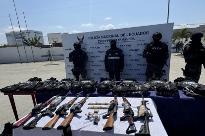 Las armas usadas para el doble crimen en Manta fueron incautadas.