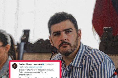 Aquiles Álvarez y uno de los mensajes en los que incita a la violencia.