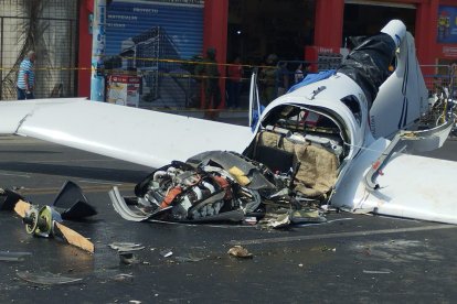 Así quedó la avioneta accidentada en La Libertad.