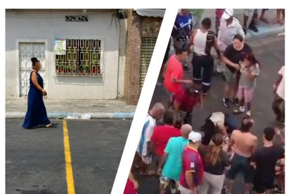 El hecho se produjo durante un partido de ecuavóley. Moradores se aglomeraron alrededor de dos personas tiradas en la calzada.