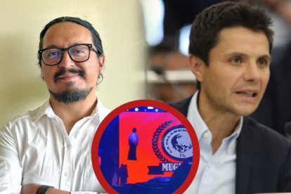 El concejal Wilson Merino (d) pidió la renuncia de Jorge Cisneros (i) a Pabel Muñoz.