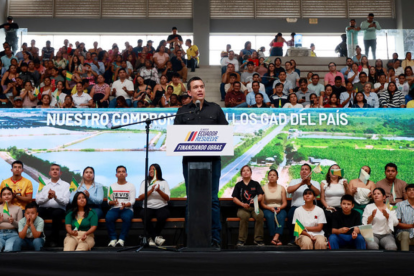 El presidente Daniel Noboa en la provincia de El Oro.