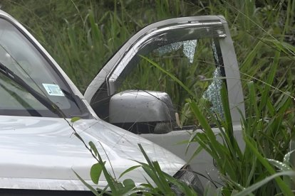 Así quedó el vehículo de la víctima en Quinindé.