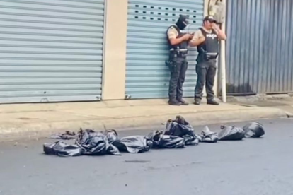 Los restos humanos fueron encontrados dentro de fundas plásticas.