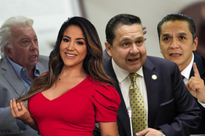 Danilo Carrera (izq.), Mayra Salazar, Pablo Muentes y Wilman Terán, procesados por la justicia en casos de este 2024.