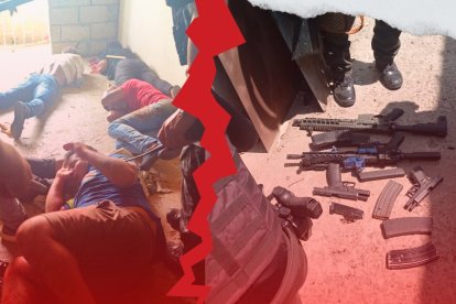 La policia detuvo a cuatro sospechosos, decomisó armas y una granada.