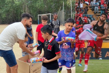 Charles Vélez volvió a su escuela de fútbol Unión 25.