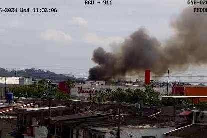 La nube de humo se logró observar a varios kilómetros de distancia.