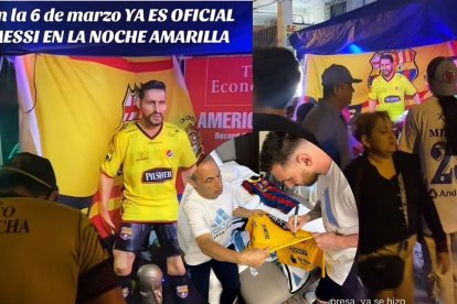 Lionel Messi en los monigotes ecuatorianos.