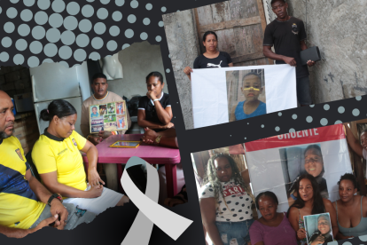 Los padres y familiares de los cuatro menores asesinados.