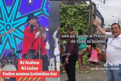 Leonidas Iza (i) y Jorge Chamba pelean sus respectivos cargos en esta contienda política.