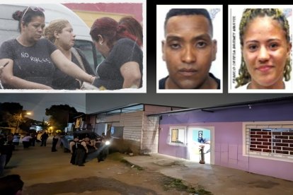 Familiares de Bryan Fosé Caicedo y Britney Franco acudieron al Laboratorio de Criminalística. Estaban consternados ante lo sucedido.
