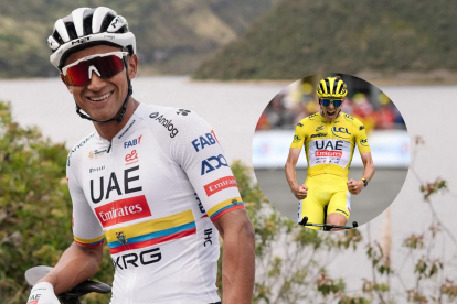 Jhonatan Narváez (i) se viene entrenando con el UAE desde noviembre del 2024.