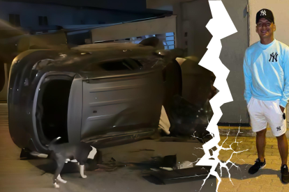 El auto en el que se trasladaban las víctimas quedó volcado en una calle de la ciudadela José Mayón.