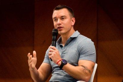 Daniel Noboa, presidente de la República, quien busca la relección.