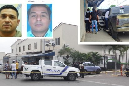 El cuerpo de Hilner Zambrano Gallardo (arriba) quedó sobre la acera de la urbanización donde residía. Su hermano, José Zambrano, dentro del negocio.