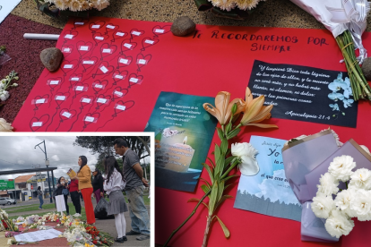 En el parque dejaron diversas flores por el recuerdo de los inocentes aplastados por un árbol.