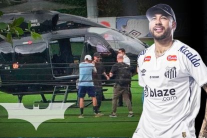 Neymar ya entrenó con sus nuevos compañeros en Santos.
