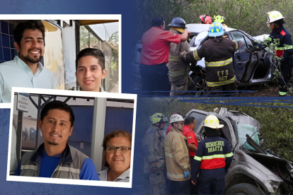 Cinco vidas se apagaron en un trágico accidente de tránsito en la vía Rocafuerte - Manta.