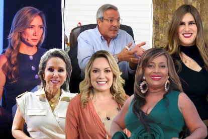Dallyana Passailaigue, Jimmy Jairala, Cristina Reyes, Luisa Degadillo, Úrsula Strenge y Mayra 'La Bombón' Montaño