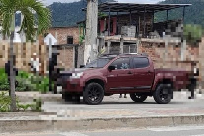 Esta camioneta recibió los impactos de bala.