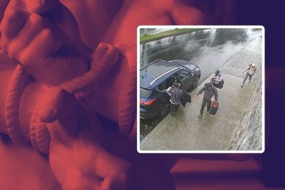 La policía busca a los delincuentes con la placa del vehículo.