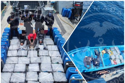 La embarcación fue interceptada por uniformados de la Armada del Ecuador.