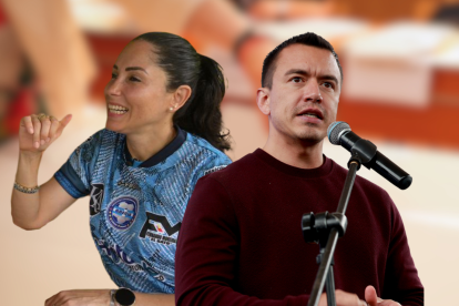 Luisa González y Daniel Noboa, aspirantes presidenciales en Ecuador.