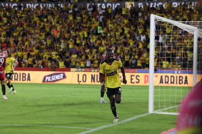 La celebración de Janner Corozo tras marcar el tanto del Ídolo.