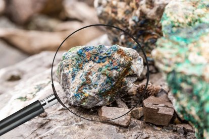 Muestras de roca con alta concentración de cobre.