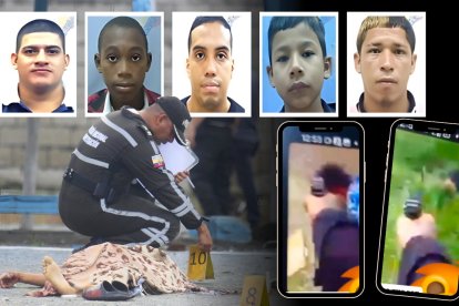 Los cuerpos quedaron tendidos sobre la calzada, mientras la policía recogía evidencias en el lugar.