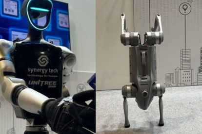 El modelo de robot G1 (izquierda), el primero en la historia en salir a la venta comercial, puede costar unos 24.000 dólares.