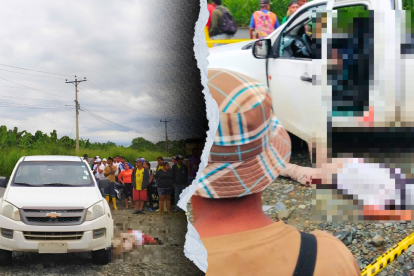 La policía indaga el motivo por el que habrían asesinado a los dos ocupantes de la camioneta.