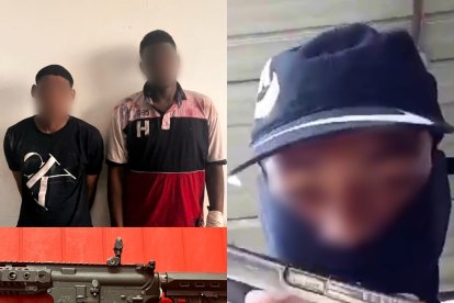 En poder de los detenidos se encontró estas armas de fuego.