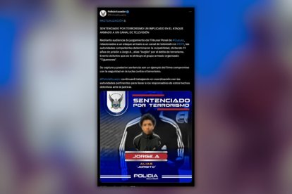 Pulicación de la Policía sobre alias Jorgito de Los Tiguerones que la Policía, al parecer, luego eliminó.