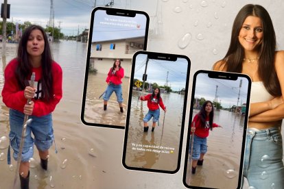 Elba González en las inundaciones de Manabí