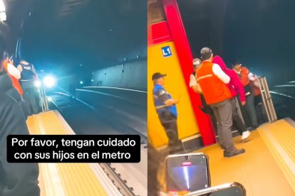 Captura de pantalla del video en que se muestra al joven ser rescatado.