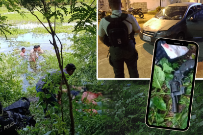 El abatido quedó sobre la maleza en una zona inundada. Los demás sospechosos escaparon.