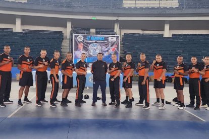 Los Grumetes Infantes de Marina que participaran en el torneo de Guayaquil.