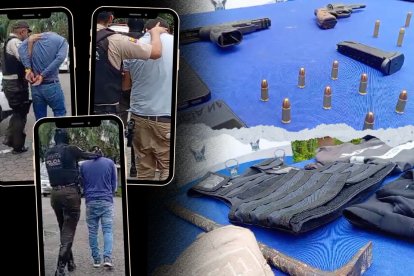 Los detenidos y las evidencias presentadas por la Policía.