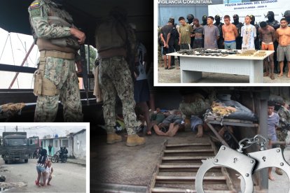 Los 14 detenidos fueron presentados por la Policia Nacional.