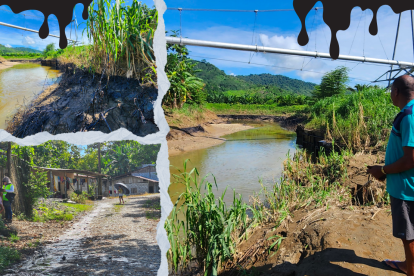 Más de un centenar de familias que viven en el sector El Roto sufren los estragos por el derrame de petróleo.