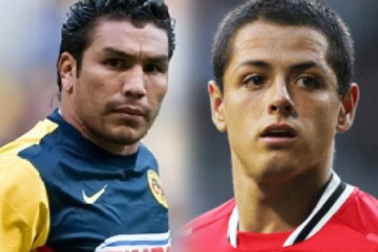 Salvador Cabañas (i) y Javier 'Chicharito' Hernández.